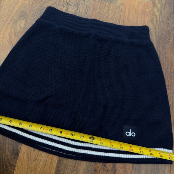 Alo Yoga Tennis Club Sweater Knit Skirt Set - Navy Blue Size M - Picture 13 of 15